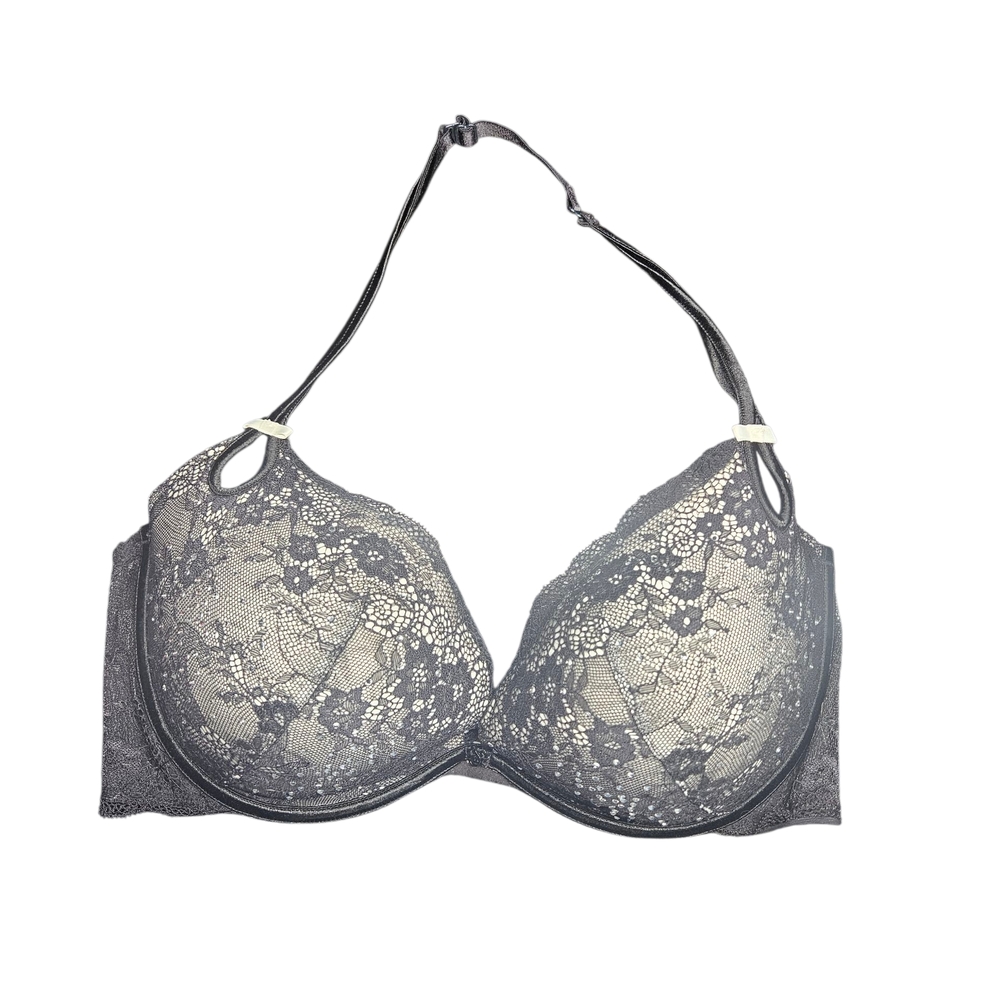 Victoria's Secret Lace Halter Bra - Black and Cream